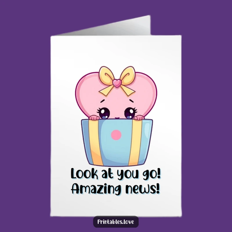 Free Printable Congratulations Card: Surprise Heart - Funny Downloadable Gift!