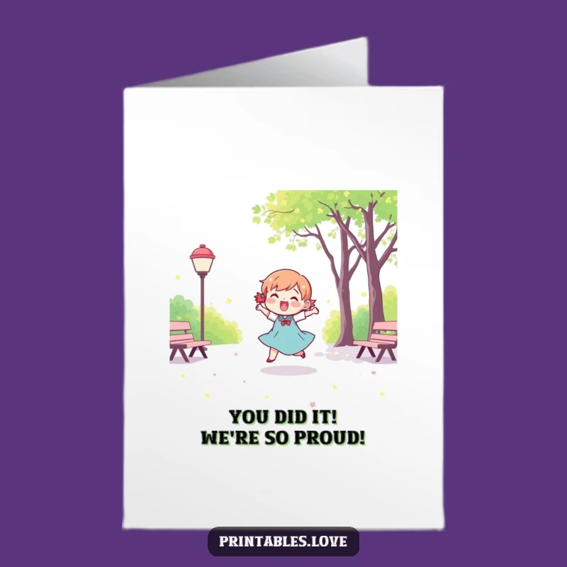 Free Printable Kawaii Dancer Card - Celebrate with Humorous Downloadable Joy!