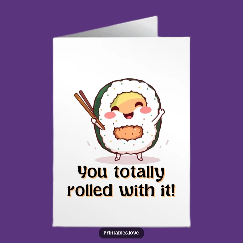Sushi Roll Congratulations Card: Free Printable Downloadable Greeting for a Tasty Triumph