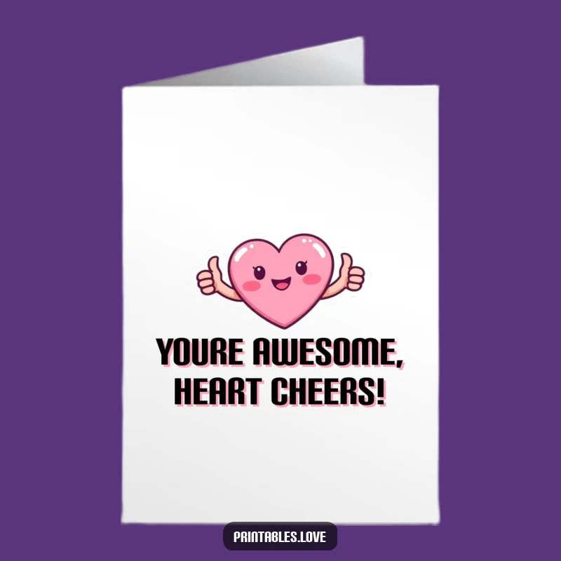 Free Printable Congrats Heart Card: Thumbs Up for Your Amazing Achievement