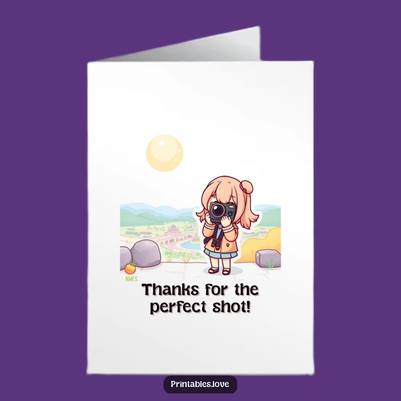 Free Printable Kawaii Photographer Thank You Card - Framing Your Gratitude!