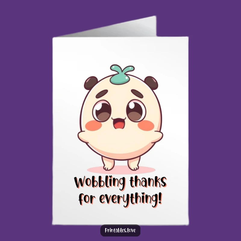 Free Printable Thank You Card: Surprised Dango Expresses Gratitude Lovingly