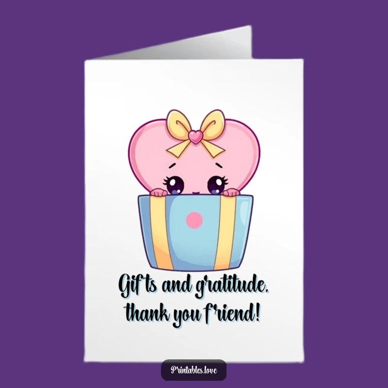 Free Printable Thank You Card: Surprise Heart - Funny Downloadable Gift!