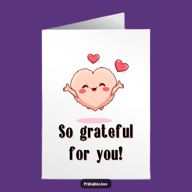 Free Printable Thank You Card: Heartfelt Hug Design, Funny Downloadable Gift
