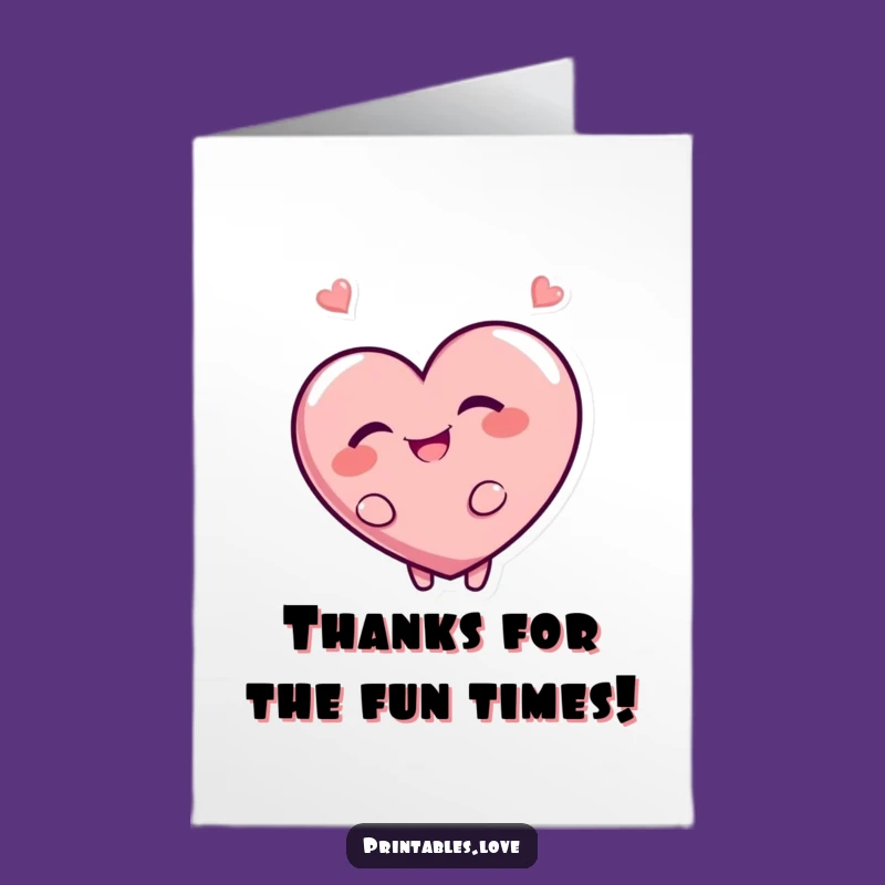 Free Printable Thank You Card: Mischievous Heart Giggles, Funny Downloadable Gift