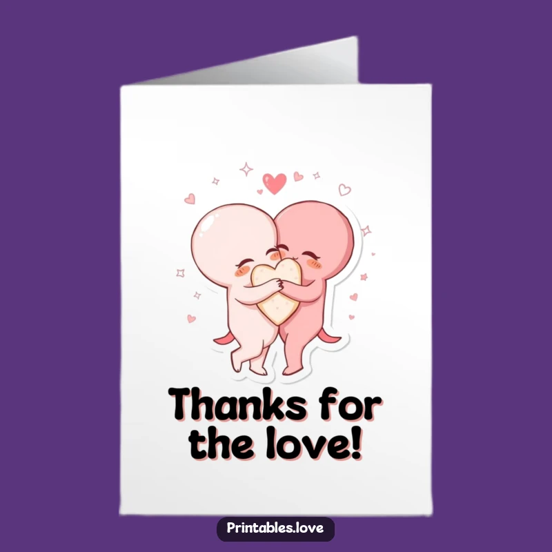 Free Printable Thank You Card: Sparkling Hug, Funny Downloadable Gift