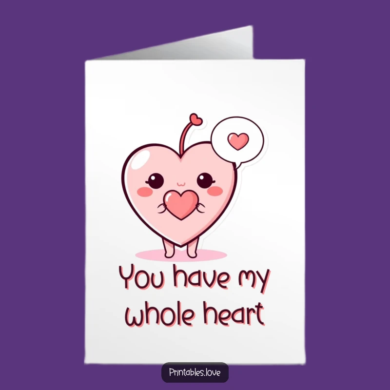 Free Printable Heart Thank You Card: Love Message Downloadable for Gratitude