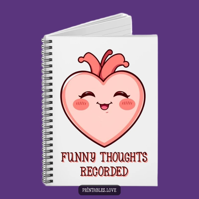Funny Giggling Heart Notebook - Rosy Cheeked Joy Journal Gift