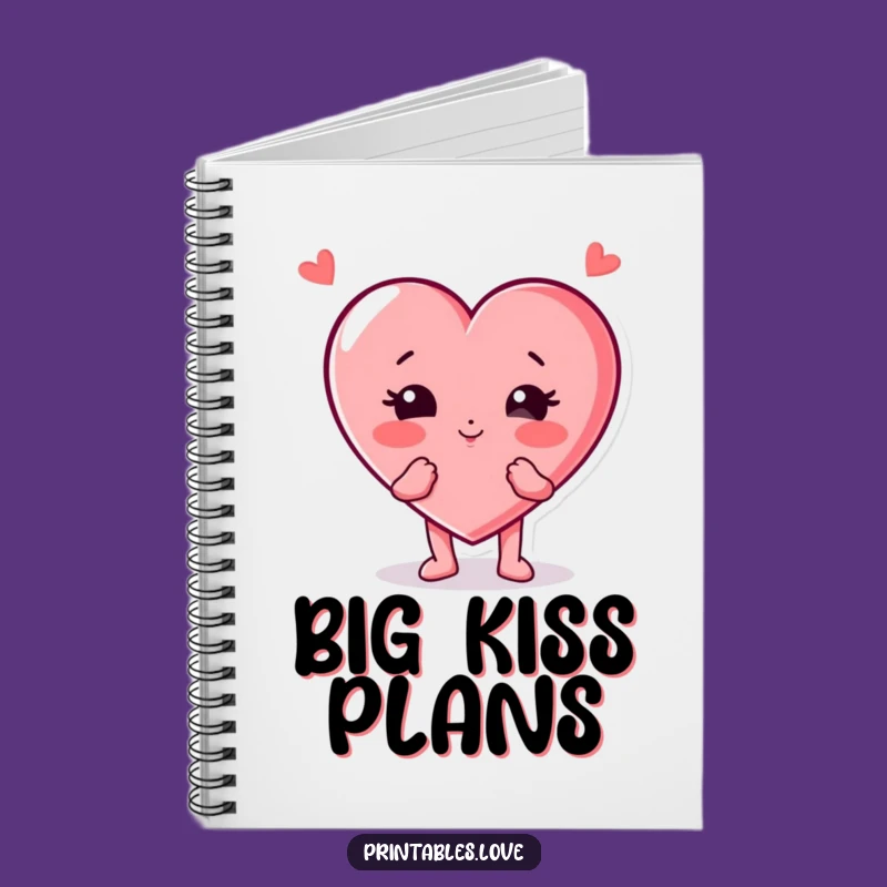 Funny Heart Character Notebook: Puffed Cheeks Kiss Diary, Perfect Funny Gift for Note-Takers