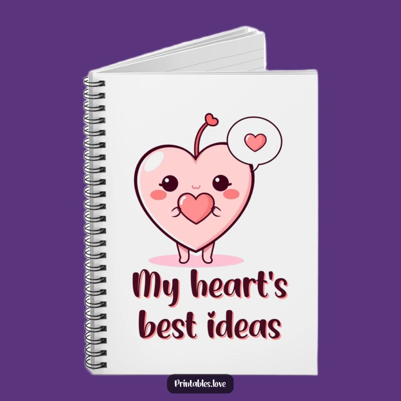 Funny Heart Notebook - Sweet Speech Bubble Journal for Notes