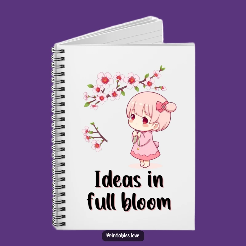 Funny Kawaii Cherry Blossom Notebook - Journal Spring Thoughts