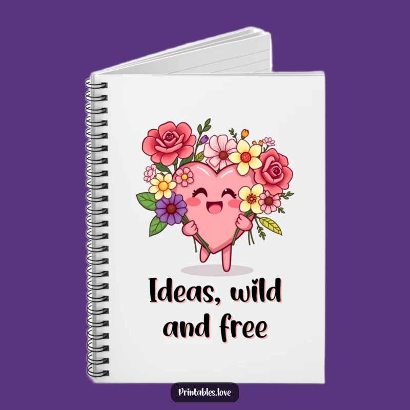 Funny Mismatched Flowers Heart Notebook: Jot Down Jokes & Ideas