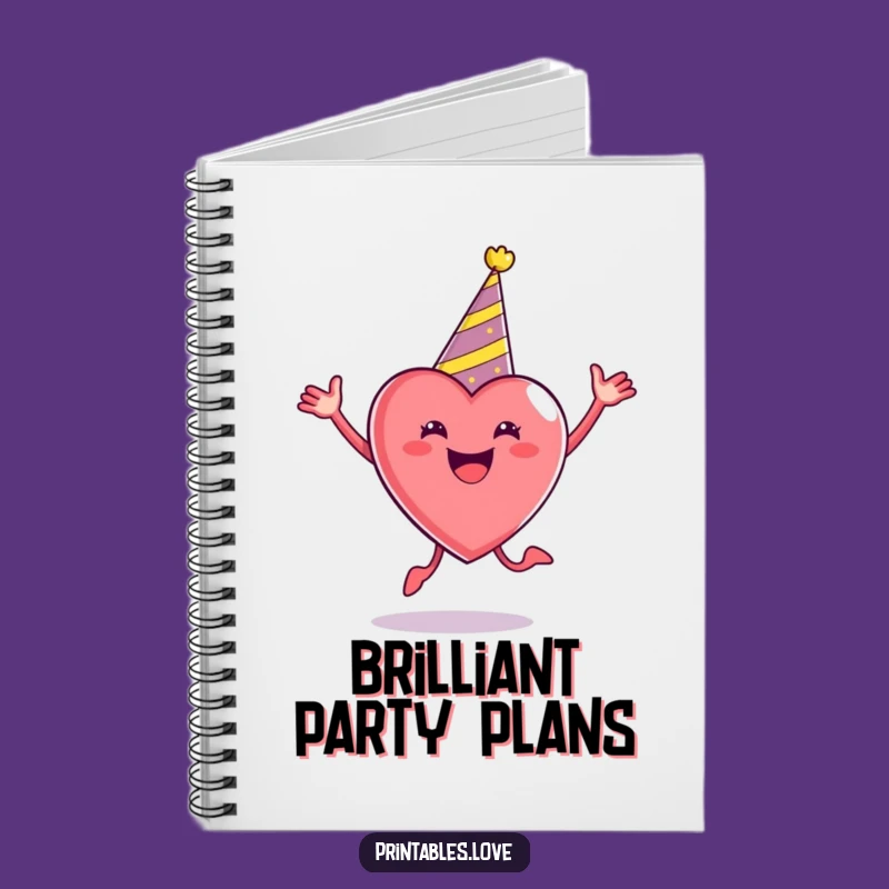 Funny Party Heart Notebook - Enthusiastic Jumper Journal Gift