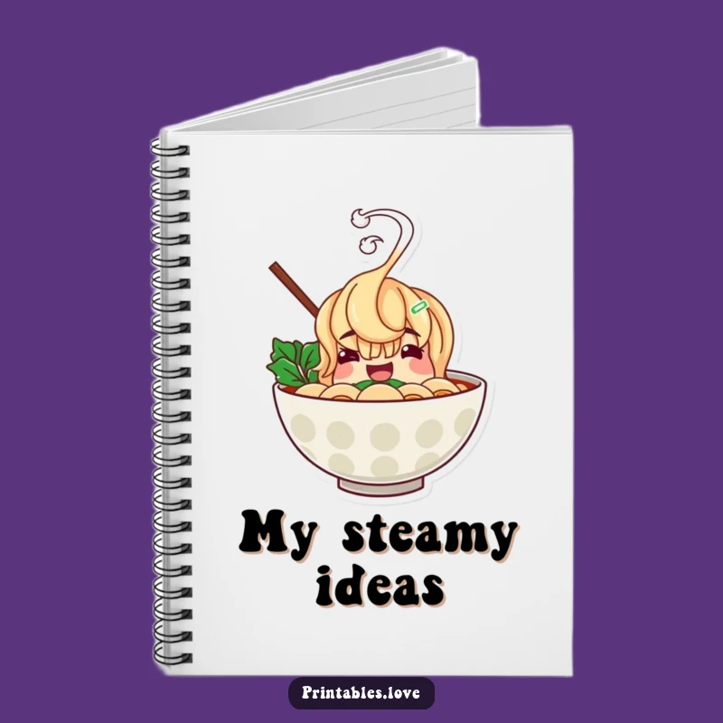 Funny Ramen Bowl Notebook: Cheerful Character Journal Gift for Food Lovers
