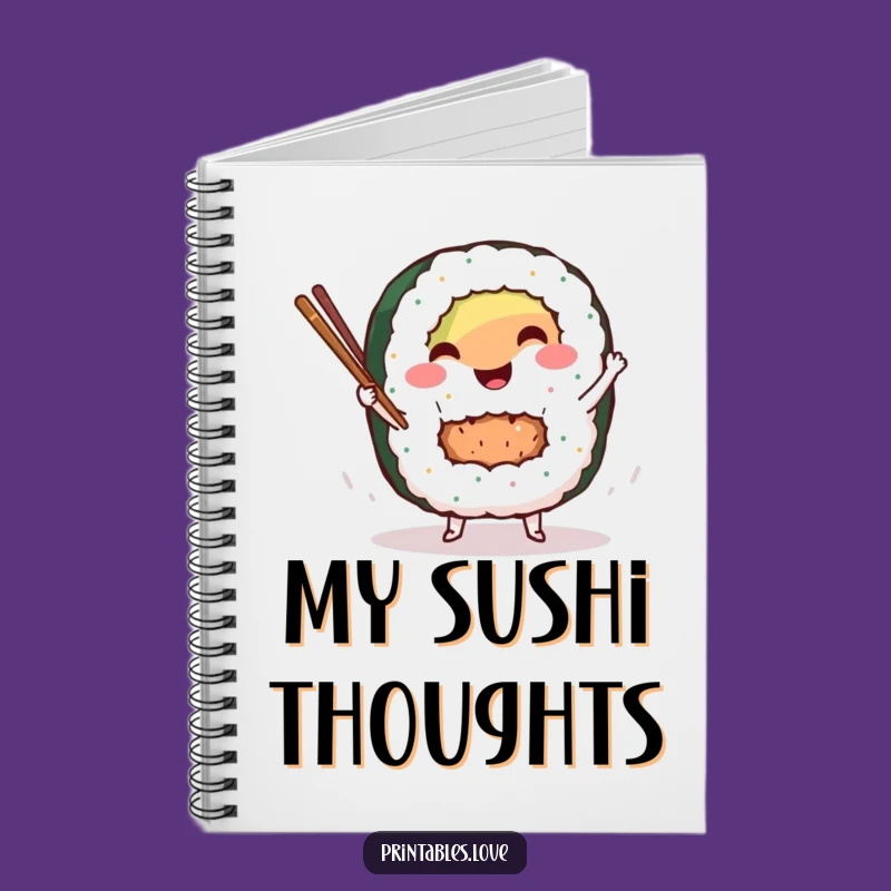 Funny Sushi Dance Notebook: Smiling Roll Character Journal Gift for Food Lovers