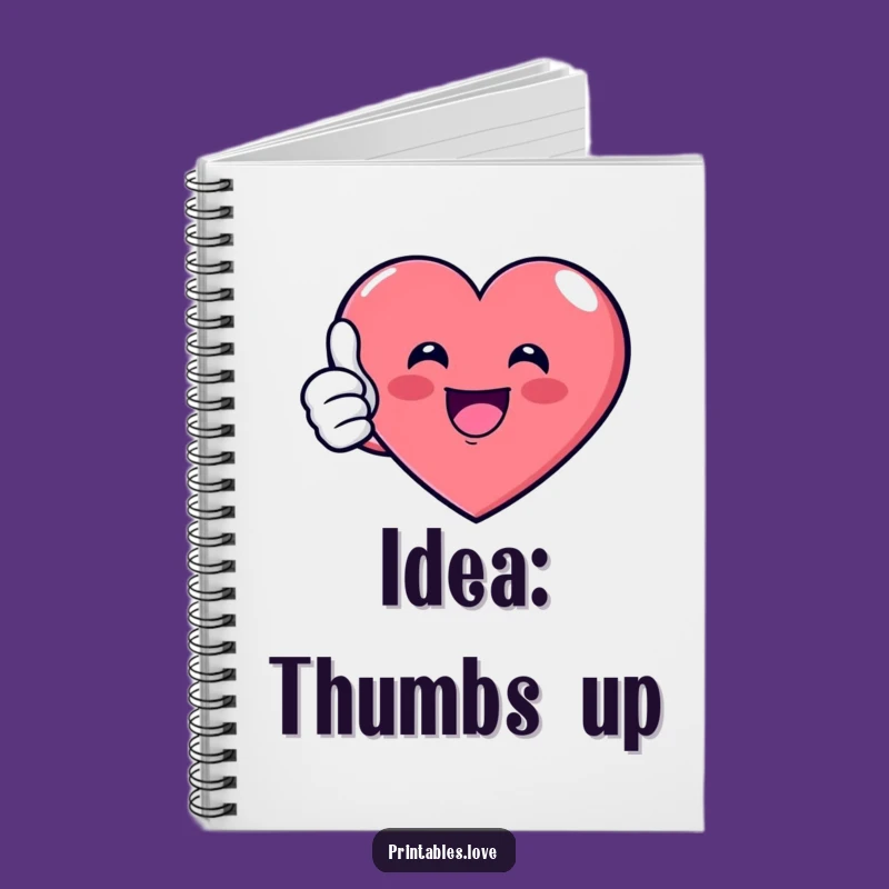 Funny Thumbs Up Heart Notebook - Journal Your Thoughts with Humor