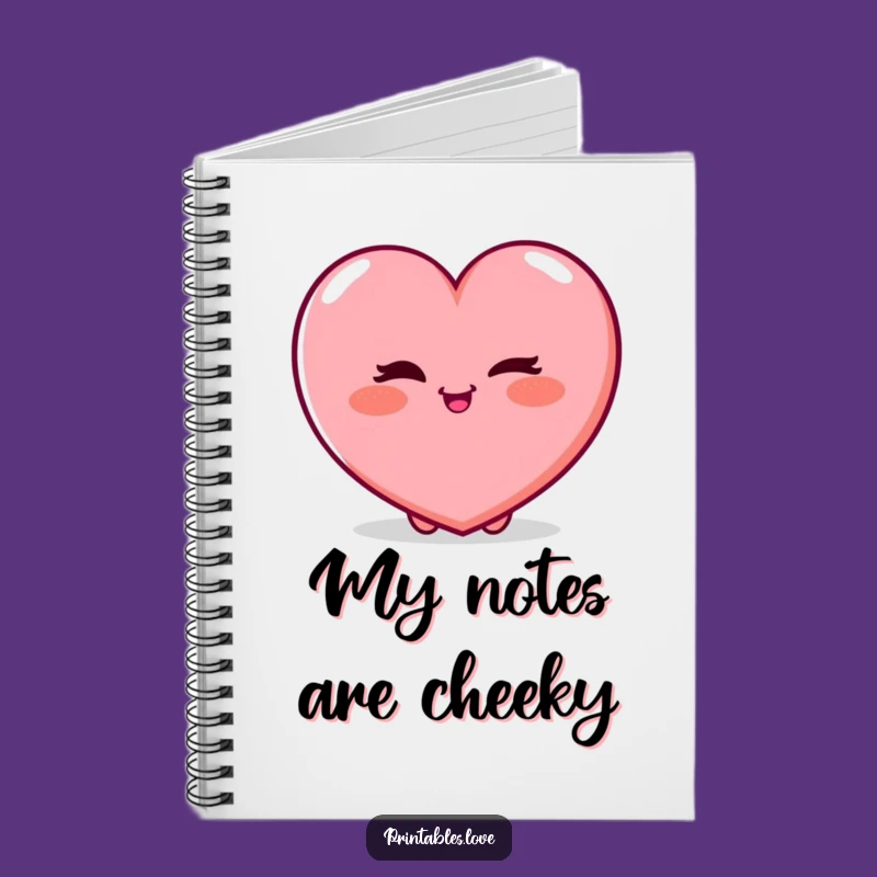 Funny Winking Heart Notebook - Jot Down Ideas with Playful Style, Perfect Funny Gift!