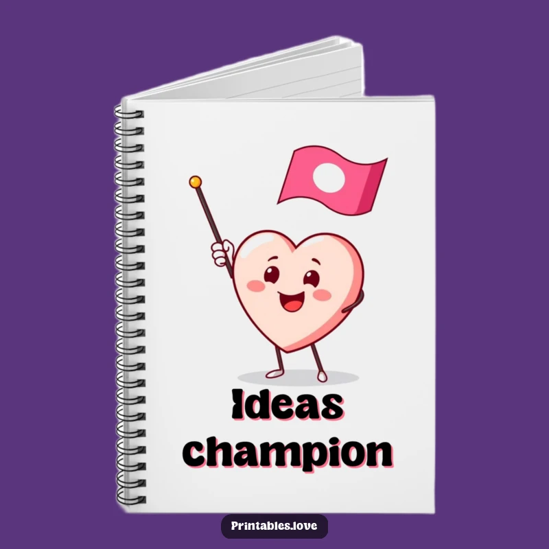 Funny Heart Waving Flag Notebook: Cheerful Idea Capture Journal