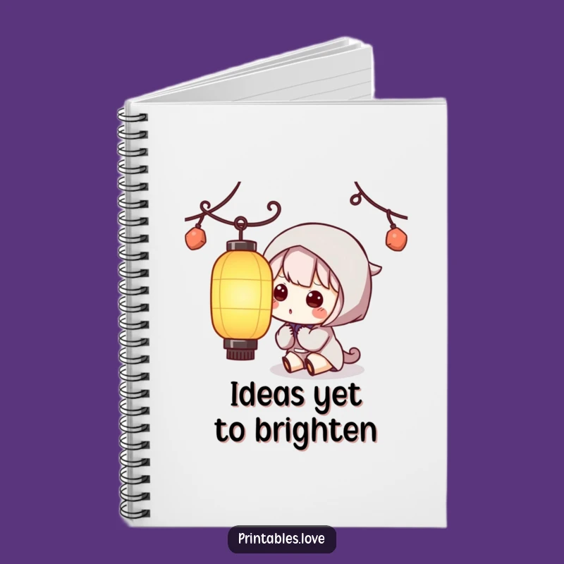 Funny Kawaii Lantern Notebook: Jot Down Curious Thoughts with Character!