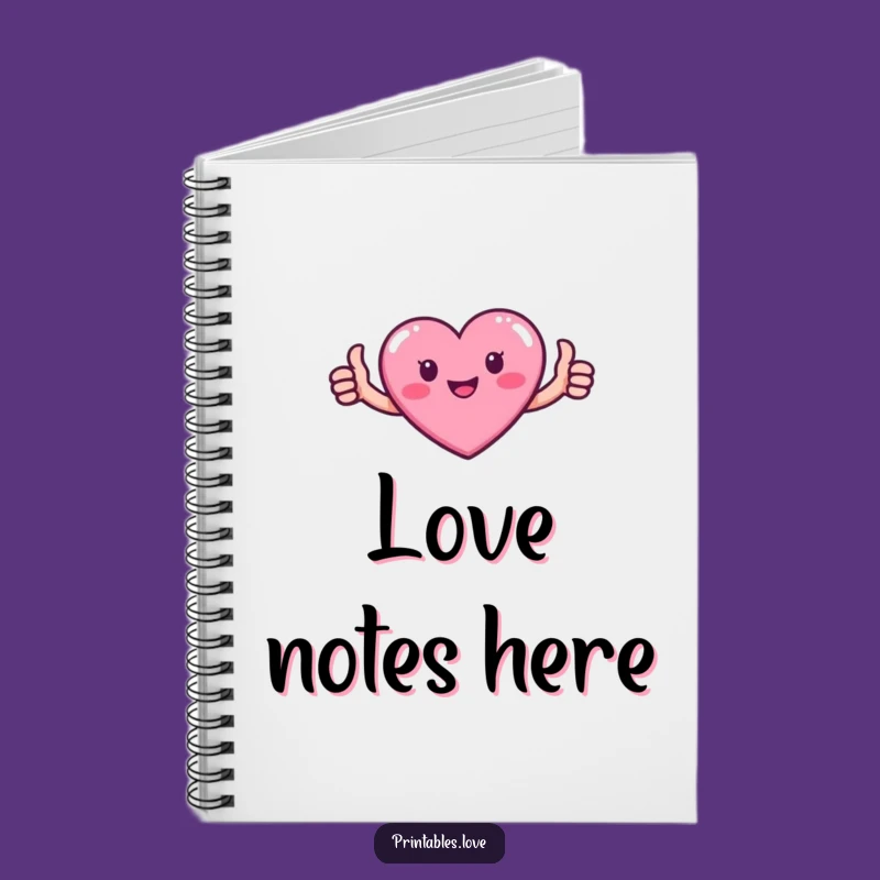 Funny Heart Notebook: Pink Character Thumbs Up Journal for Ideas