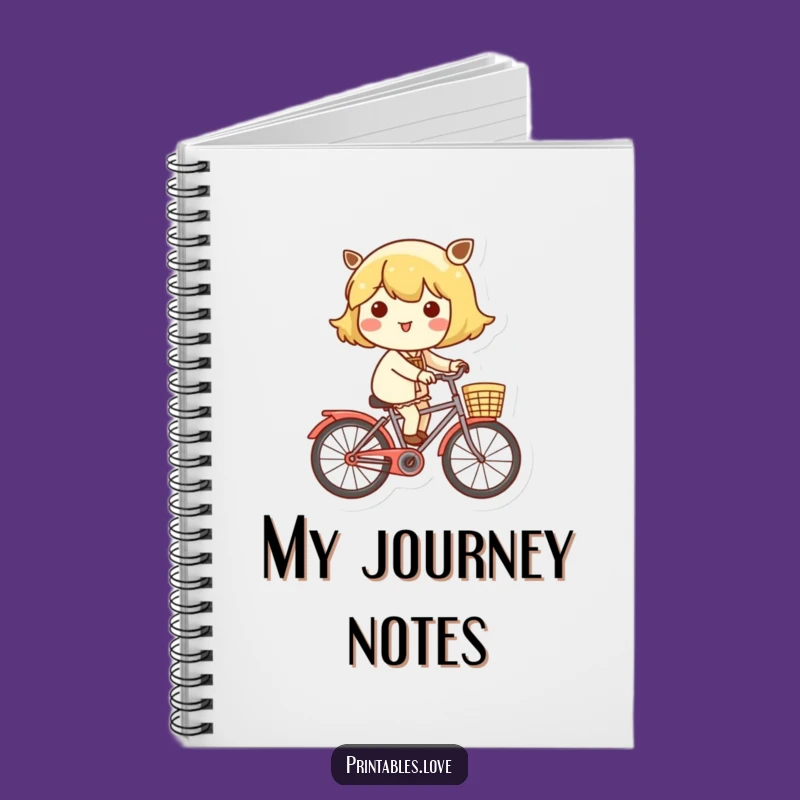 Funny Kawaii Bicycle Rider Notebook: Jot Down Your Happy Journeys