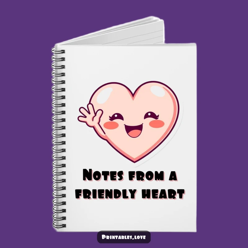 Funny Waving Heart Notebook: Excited Grin Hello, Perfect Gift!