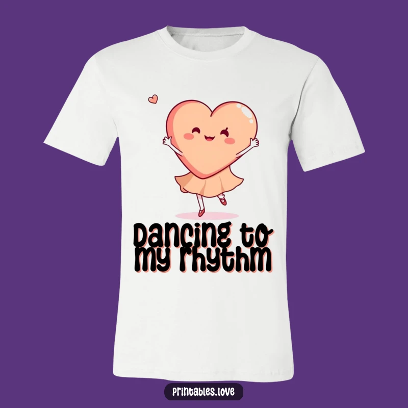Funny Dancing Heart T-Shirt: Graceful Twirls of Laughter, Great Gift!