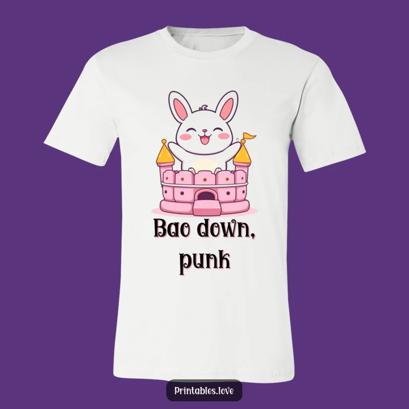 Funny Bao Bun Bouncing T-Shirt: Grinning Character Tee for Playful Adventures