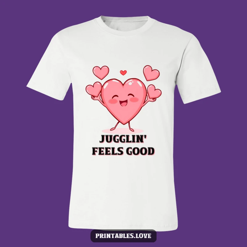 Funny Heart Juggler T-Shirt: Wear Your Joyful Spirit Proudly - Great Gift!