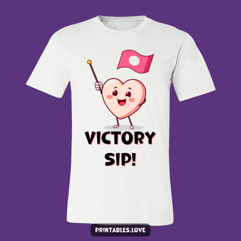 Funny Heart Waving Flag T-Shirt: Enthusiastic Greeting Apparel