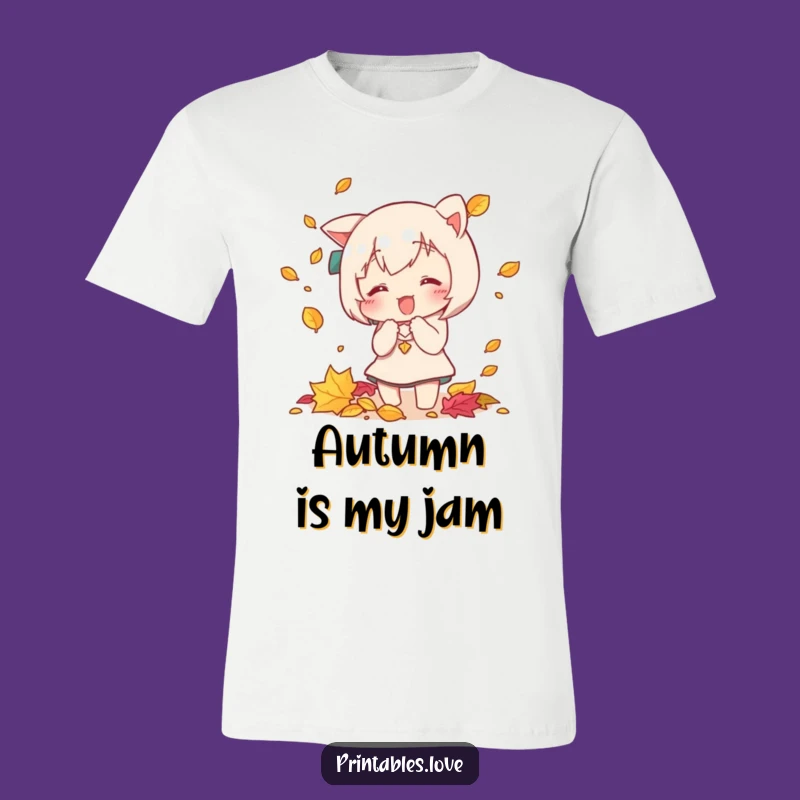 Funny Kawaii Autumn Leaf Catcher T-Shirt - Hilarious Seasonal Apparel Gift