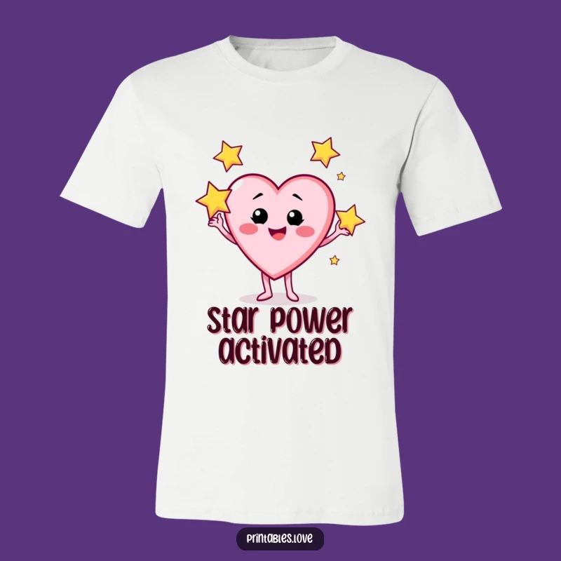 Funny Star Juggling Tee: Cheeky Heart Character, Cosmic Funny Gift Shirt