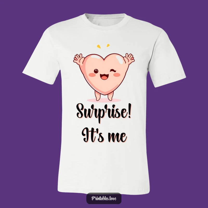 Funny Surprise Heart T-Shirt: Wear Your Joyful Shock in Hilarious Style
