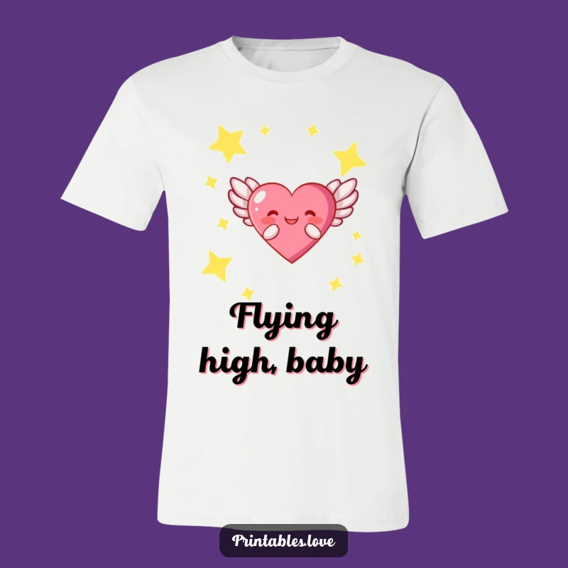 Funny Winged Heart T-Shirt: Heavenly Joyful Flight, Great Funny Gift