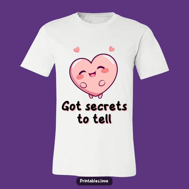 Funny Heart Mischief T-Shirt: Giggling Character Tee for Playful Souls