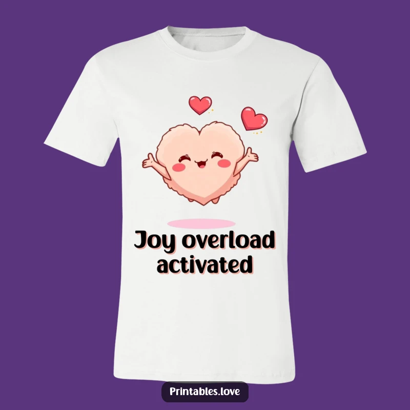 Funny Fluffy Heart Joy T-Shirt - Embrace Happiness with This Cute Love Design