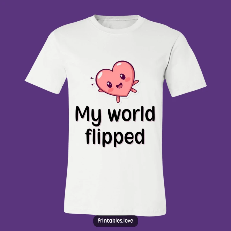 Funny Surprised Tumbling Heart T-Shirt: Hilarious Fall Design, Awesome Funny Gift Tee