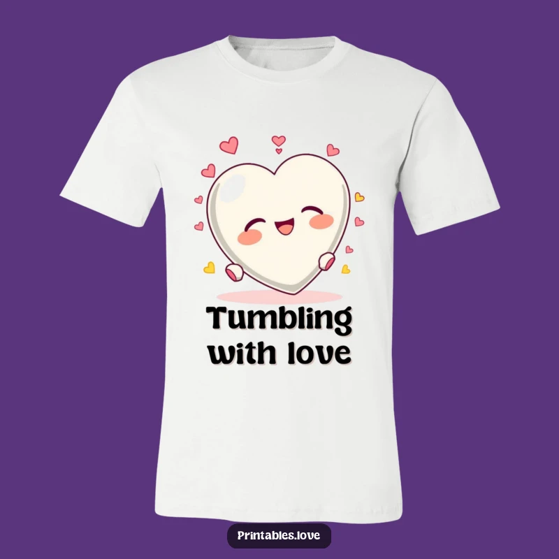 Funny Heart Tumbling T-Shirt: Delightful Abandonment Graphic Tee