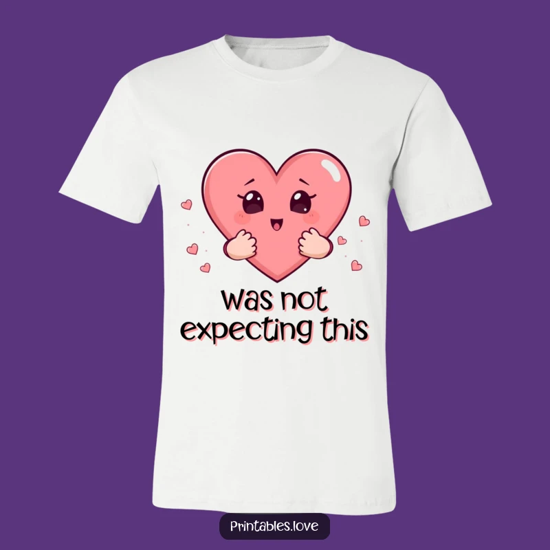 Funny Surprised Heart T-Shirt: React with Style, Great Gift for Enthusiasts!