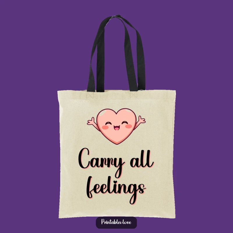Funny Joyful Heart Tote Bag - Beaming Love Accessory Gift