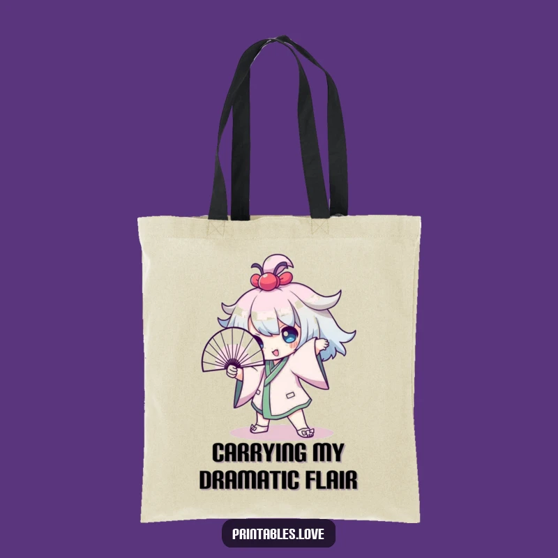 Funny Kawaii Drama Queen Tote Bag: Stylish Fan Accessory