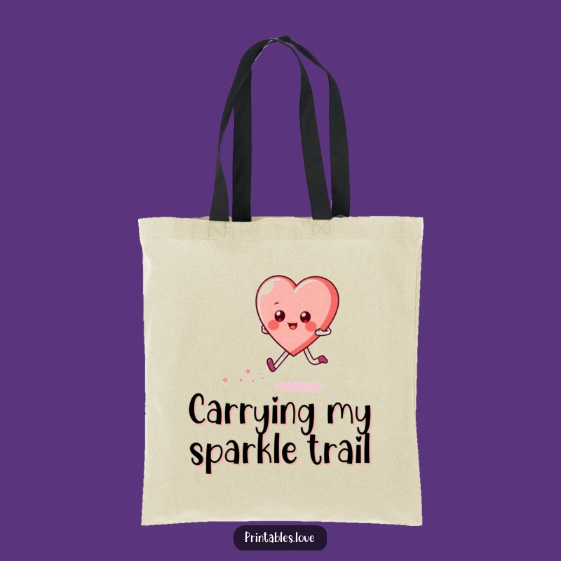 Funny Heart Skipping Tote Bag: Carry Your Sparkle and Joy Everywhere
