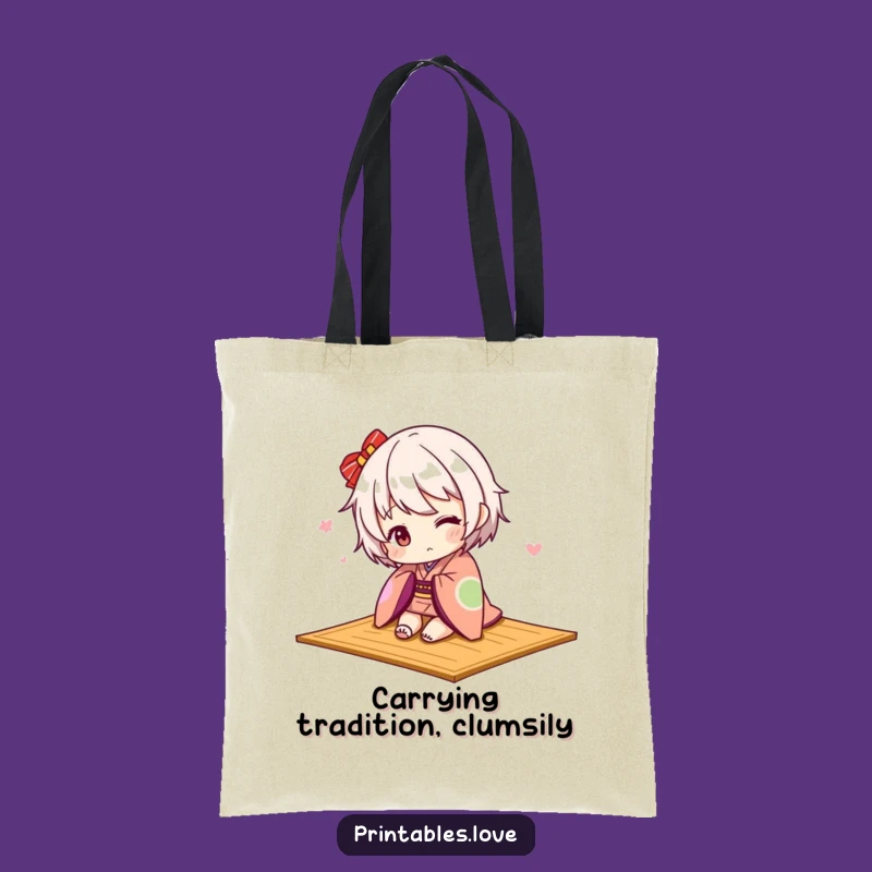 Funny Kawaii Kimono Tote Bag: Carry Your Cuteness, Mishap, Gift