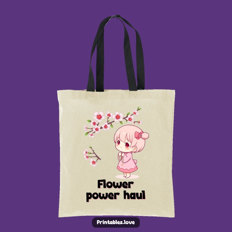 Funny Kawaii Cherry Blossom Tote Bag - Stylish Spring Accessory
