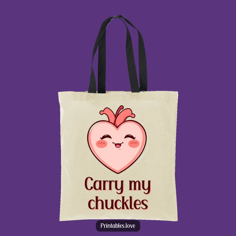 Funny Giggling Heart Tote Bag - Rosy Cheeked Joy Accessory Gift