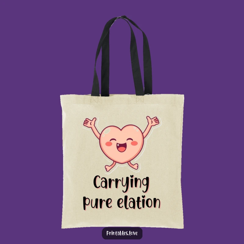 Funny Joyful Heart Tote Bag - Carry Your Happiness with Style, Great Funny Gift!