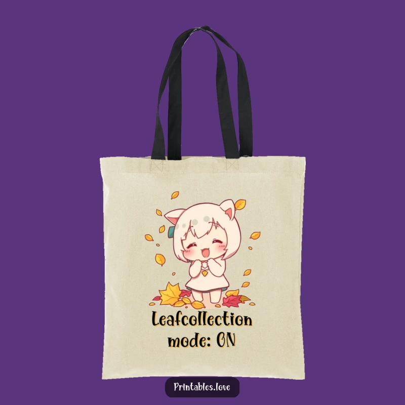 Funny Kawaii Autumn Leaf Catcher Tote Bag - Stylish & Hilarious Carryall
