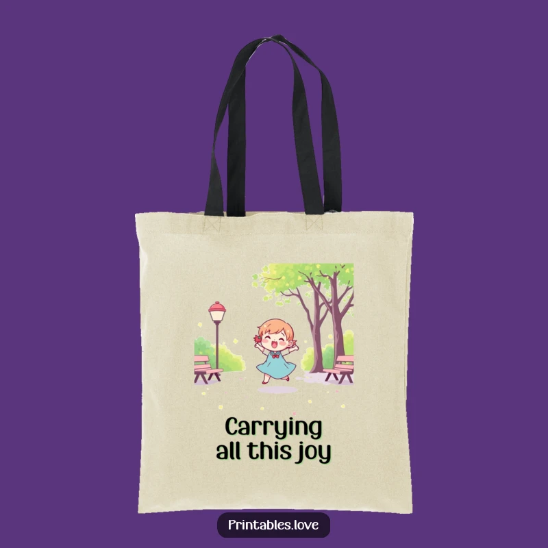 Funny Kawaii Dancing Tote Bag: Carry Joy from the Park, Great Funny Gift!