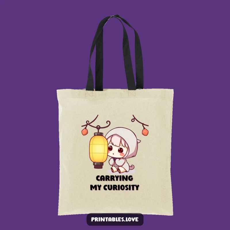 Funny Kawaii Lantern Tote: Carry Curiosity, Ideal Funny Gift!