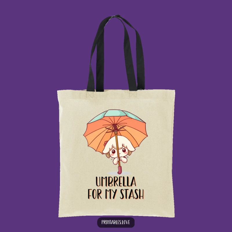 Funny Kawaii Umbrella Tote Bag: Carry Your Hideaway